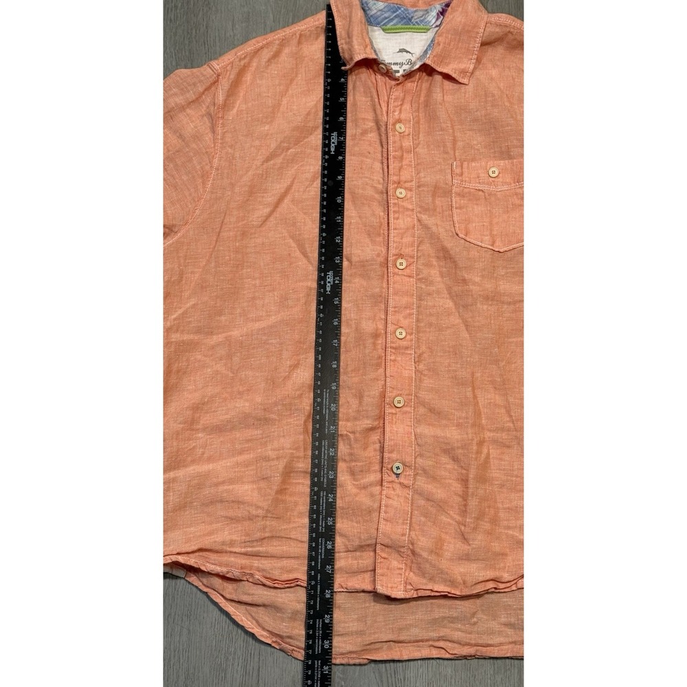 Tommy Bahama Relax Button Down Shirt Men L Orange Short Sleeve Lightweight - Picture 8 of 10